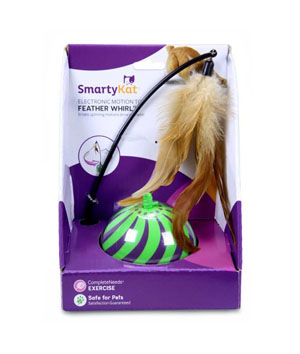 SmartyKat® Feather Whirl™ Electronic Motion Ball Cat Toy - (PACK OF 3)