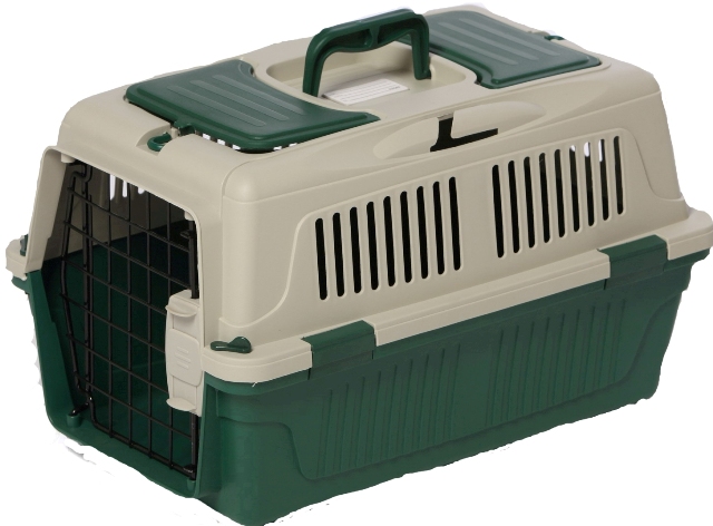 Nutrapet Dog  Cat Carrier Box Closed Top Dark Green L57Cms X W37Cms X H35 Cms