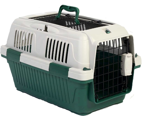 Nutrapet Dog  Cat Carrier Open Grill Top Dark Green Box L57Cms X W37Cms X H35 Cms