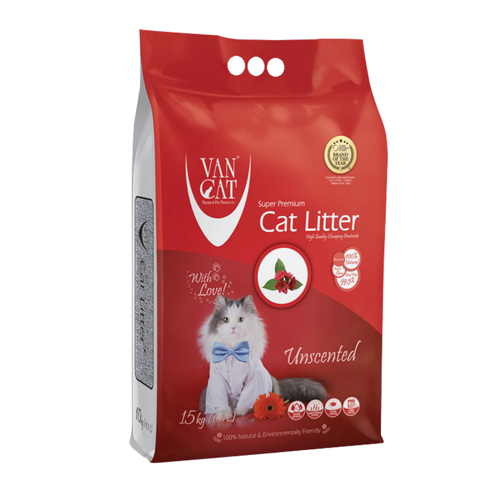 Van Cat White Clumping Compact Natural 15Kg-PACK OF 3