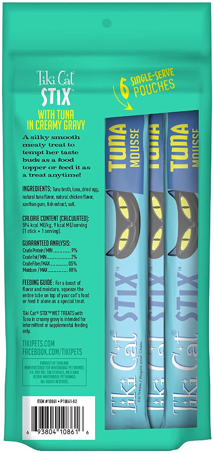 Tiki Cat Stix Treats Tuna Mousse - 3 oz bag - (PACK OF 3)