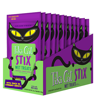 Tiki Cat Stix Treats Duck Mousse -3 oz bag 1BOX 12PCS